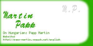 martin papp business card